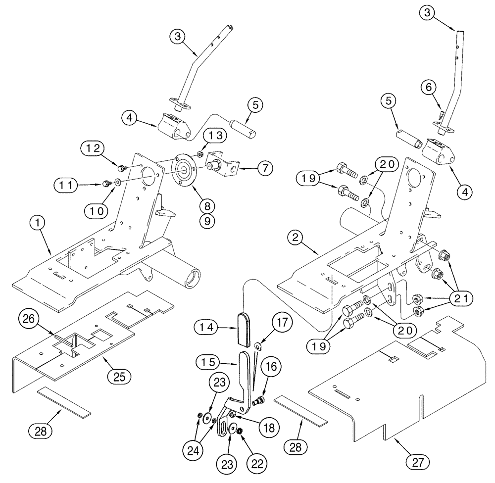 Схема запчастей Case 95XT - (09-14) - CONTROLS, LOADER & GROUND DRIVE, MODELS W/O FOOT CONTROLS (N.A. JAF0311357- / EUROPE JAF0274360-) (09) - CHASSIS/ATTACHMENTS