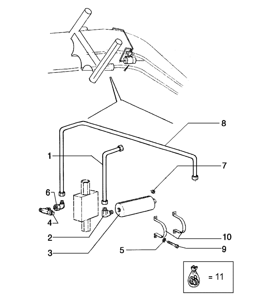 Схема запчастей Case 845B - (08-26[01]) - MOLDBOARD SHIFT HYDRAULIC ACCUMULATOR (08) - HYDRAULICS