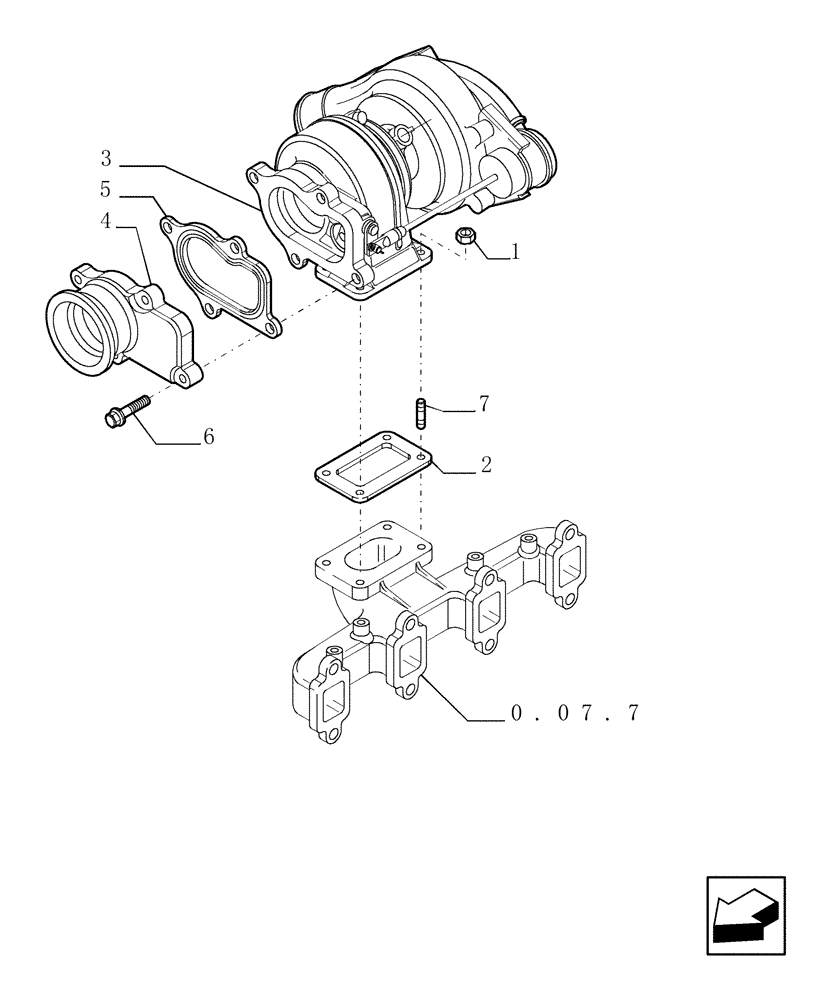 Схема запчастей Case TX1055 - (0.24.0[01]) - TURBOCHARGER (10) - ENGINE