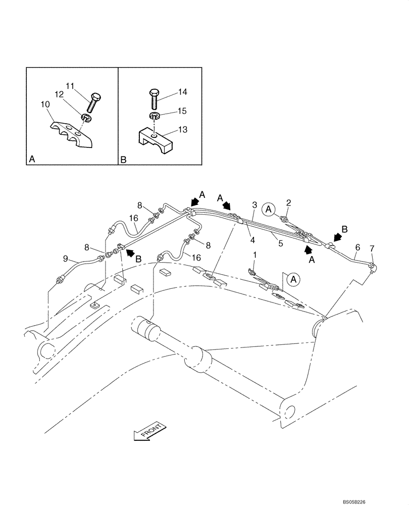 Схема запчастей Case CX225SR - (09-33) - LUBRICATION CIRCUIT - BOOM (09) - CHASSIS