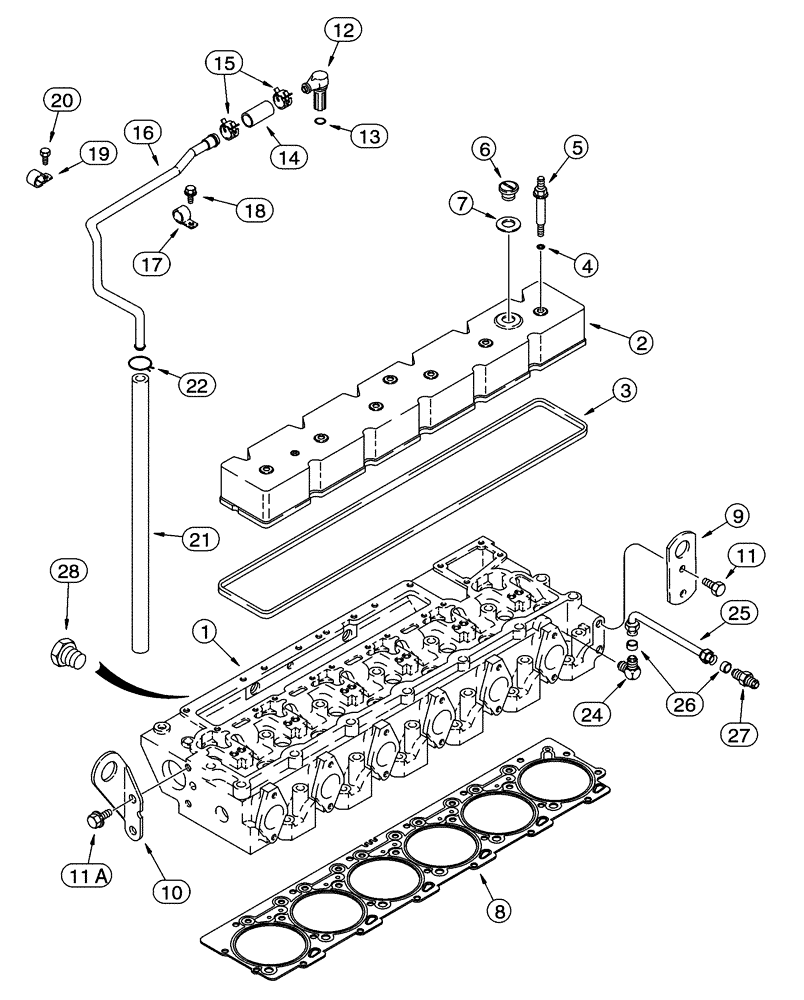 Схема запчастей Case 721C - (02-18) - CYLINDER HEAD - COVER (02) - ENGINE