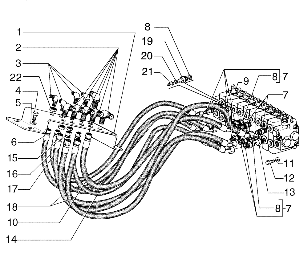 Схема запчастей Case 865B AWD - (08-05[01]) - REAR HYDRAULIC SYSTEM (08) - HYDRAULICS