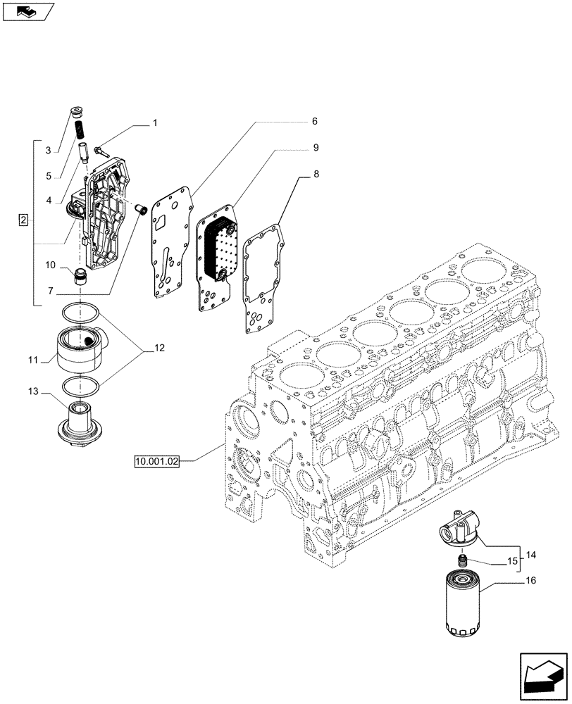 Схема запчастей Case F4HFE613P A004 - (10.408.01) - HEAT EXCHANGER - ENGINE (504096820 - 500396329) (10) - ENGINE