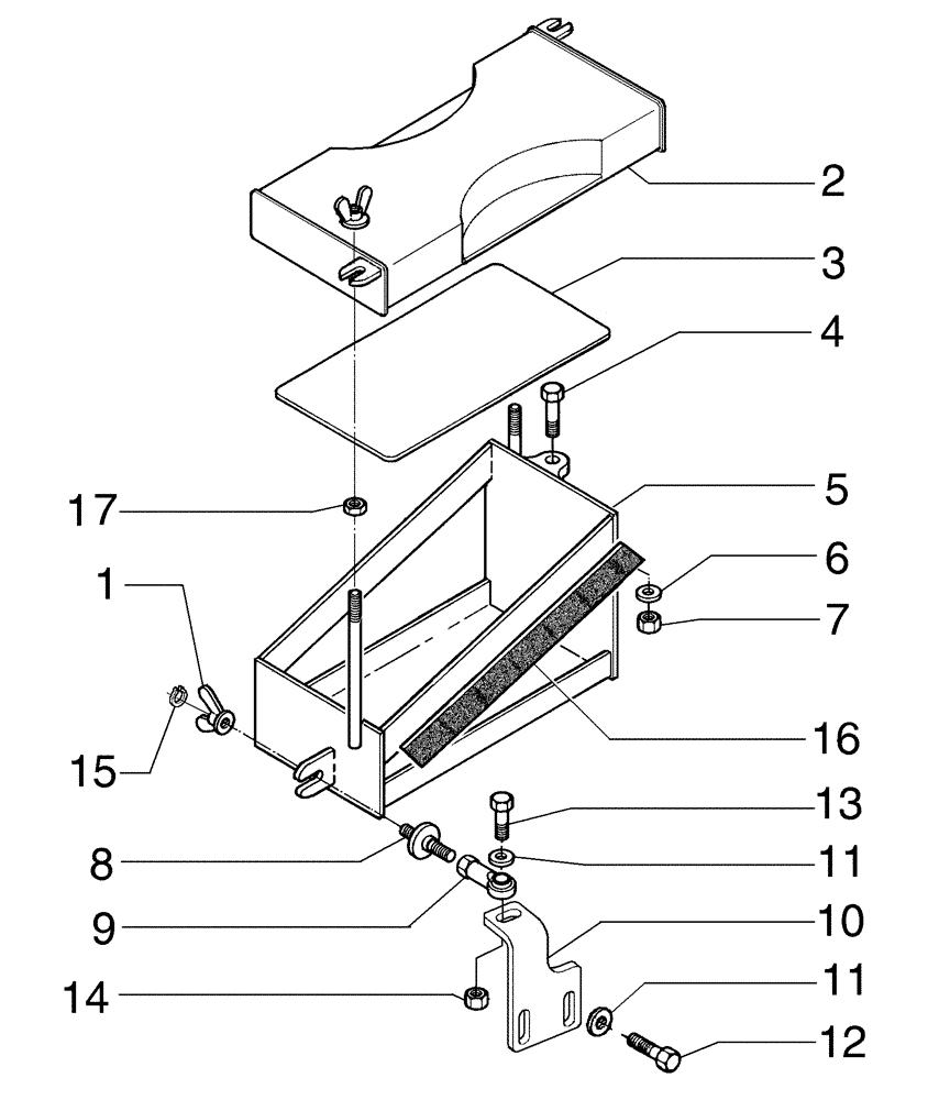 Схема запчастей Case 865B AWD - (09-14[01]) - BATTERY RIGHT SUPPORT (09) - CHASSIS/ATTACHMENTS