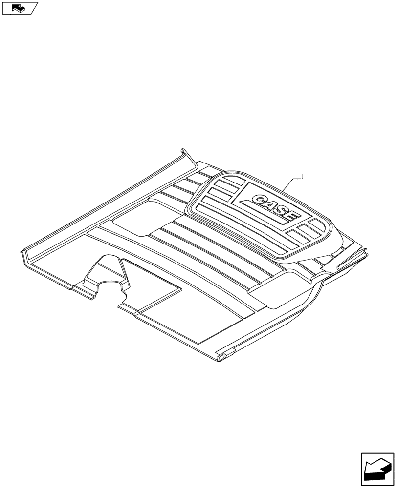 Схема запчастей Case 590SN - (90.110.0201) - MAT - FLOOR - FOR PILOT CONTROL, NO ROPS (90) - PLATFORM, CAB, BODYWORK AND DECALS