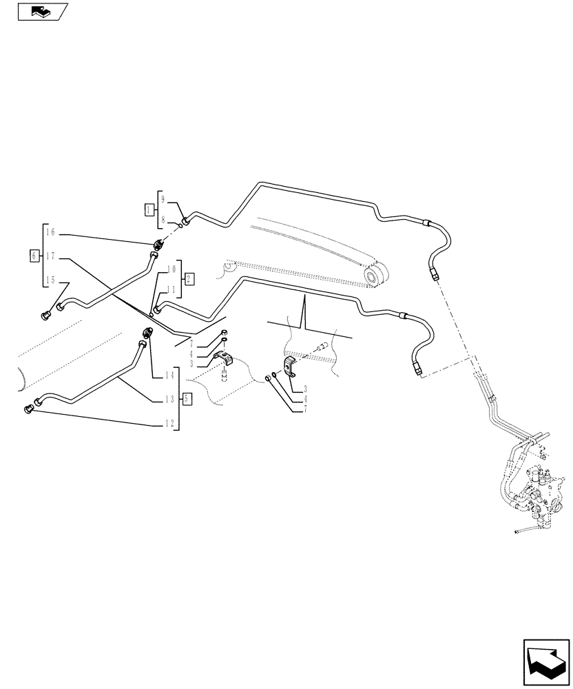 Схема запчастей Case 590SN - (35.701.14) - HYDRAULICS - LOADER (35) - HYDRAULIC SYSTEMS