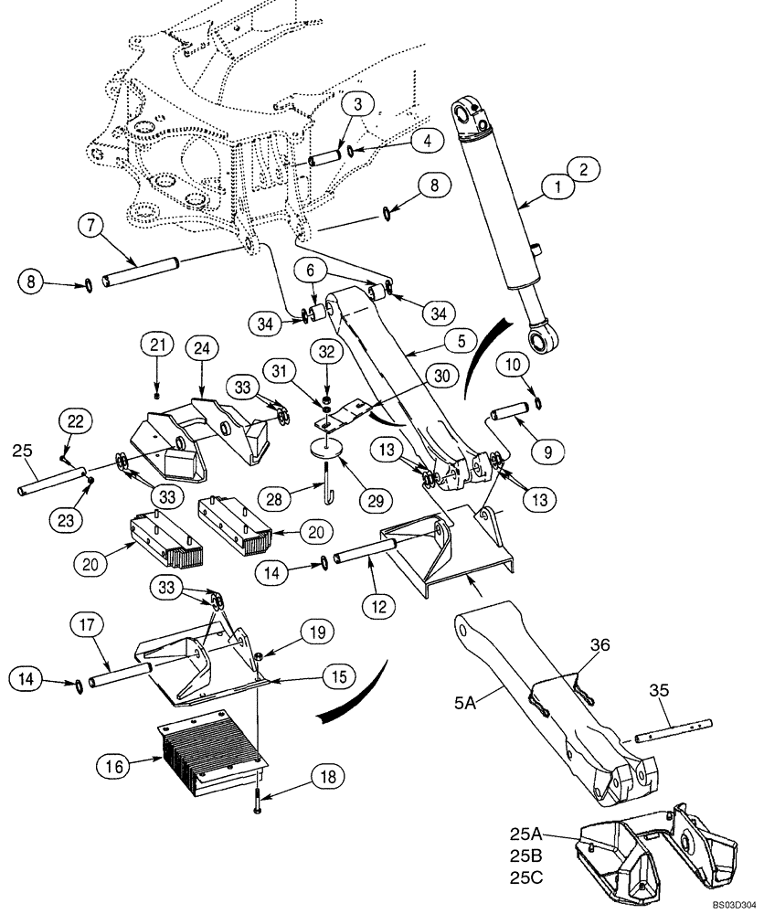 Схема запчастей Case 580M - (09-20) - BACKHOE - STABILIZERS, PLATES AND PADS (09) - CHASSIS/ATTACHMENTS