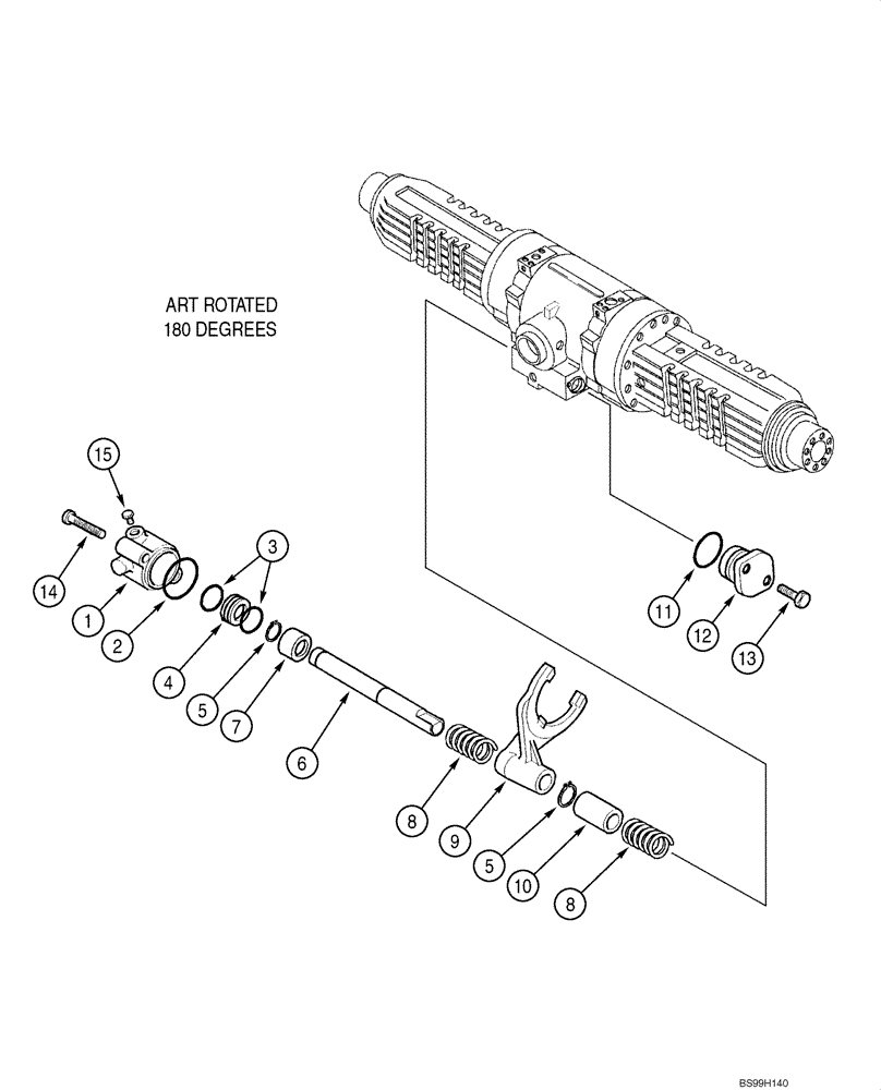 Схема запчастей Case 580M - (06-30) - AXLE, REAR DRIVE - DIFFERENTIAL LOCK (06) - POWER TRAIN