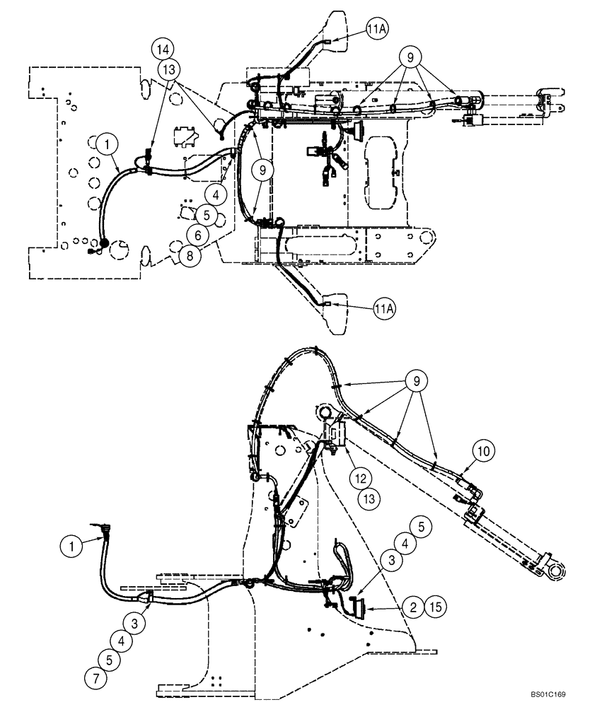 Схема запчастей Case 521D - (04-07) - HARNESS, FRONT (XT LOADER) - IF USED (04) - ELECTRICAL SYSTEMS