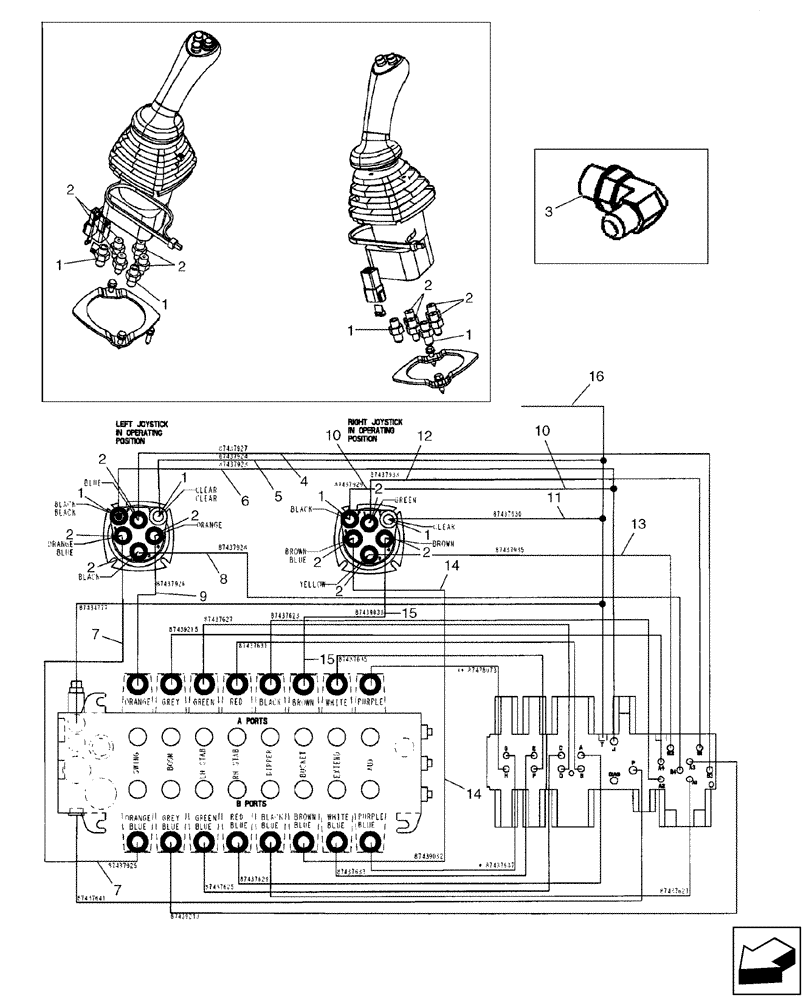 Схема запчастей Case 580SM - (35.204.20) - HYDRAULICS - PILOT CONTROL JOYSTICKS (35) - HYDRAULIC SYSTEMS