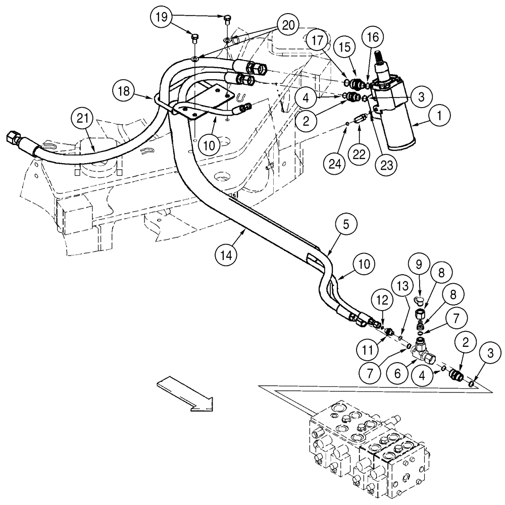 Схема запчастей Case 621D - (05-03) - HYDRAULICS - STEERING (05) - STEERING