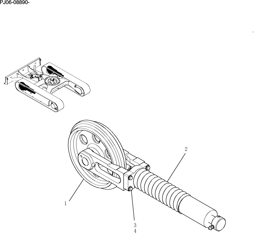 Схема запчастей Case CX50B - (350-01[1]) - IDLER ASSEMBLY, CRAWLER (48) - TRACKS & TRACK SUSPENSION