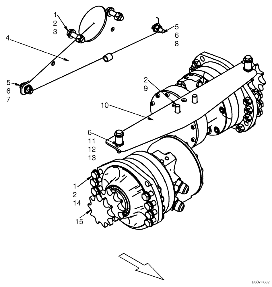 Схема запчастей Case 410 - (06-11) - PUMP AND MOTOR MOUNTING (06) - POWER TRAIN