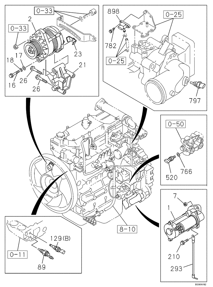 Схема запчастей Case CX225SR - (04-01) - ELECTRICAL ACCESSORIES - ENGINE (04) - ELECTRICAL SYSTEMS