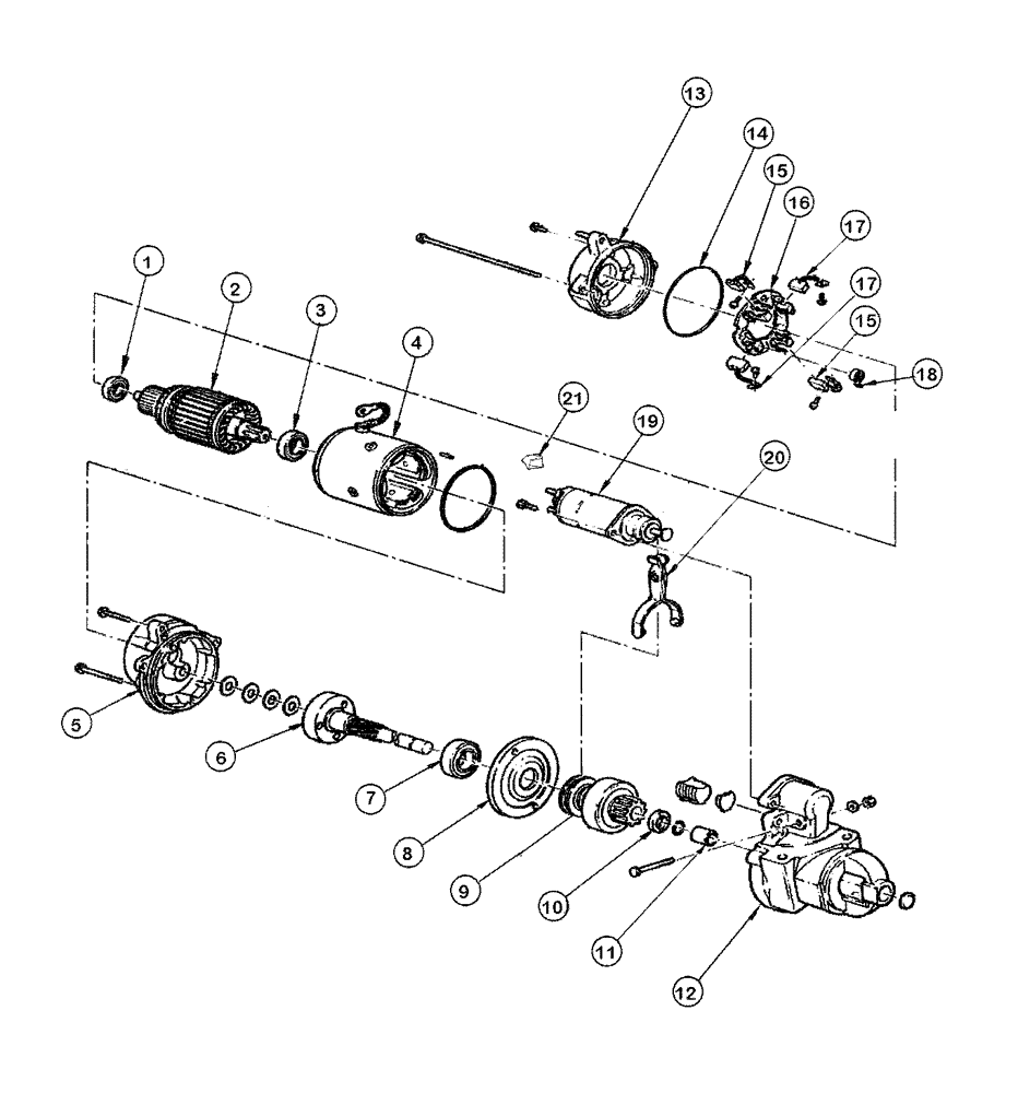 Схема запчастей Case 865 DHP - (4-002) - STARTER ASSEMBLY (75323045) (04) - ELECTRICAL SYSTEMS