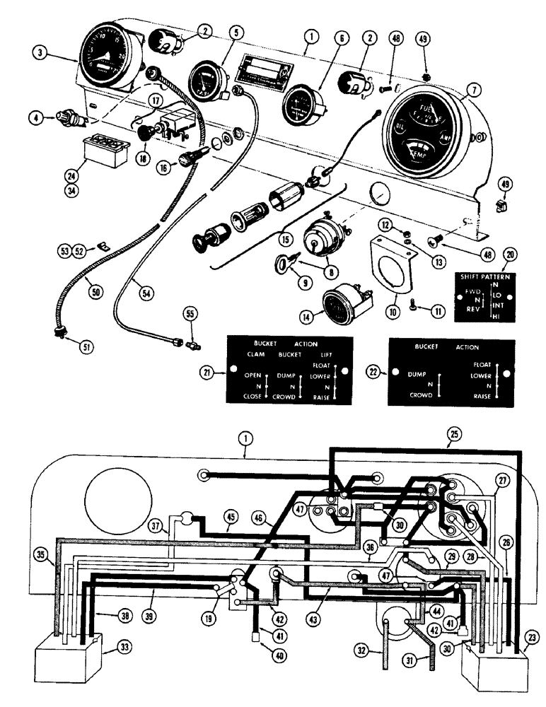 Схема запчастей Case W12 - (044) - INSTRUMENT PANEL W/ALTERNATOR, (STANDARD 45 AMP) (04) - ELECTRICAL SYSTEMS