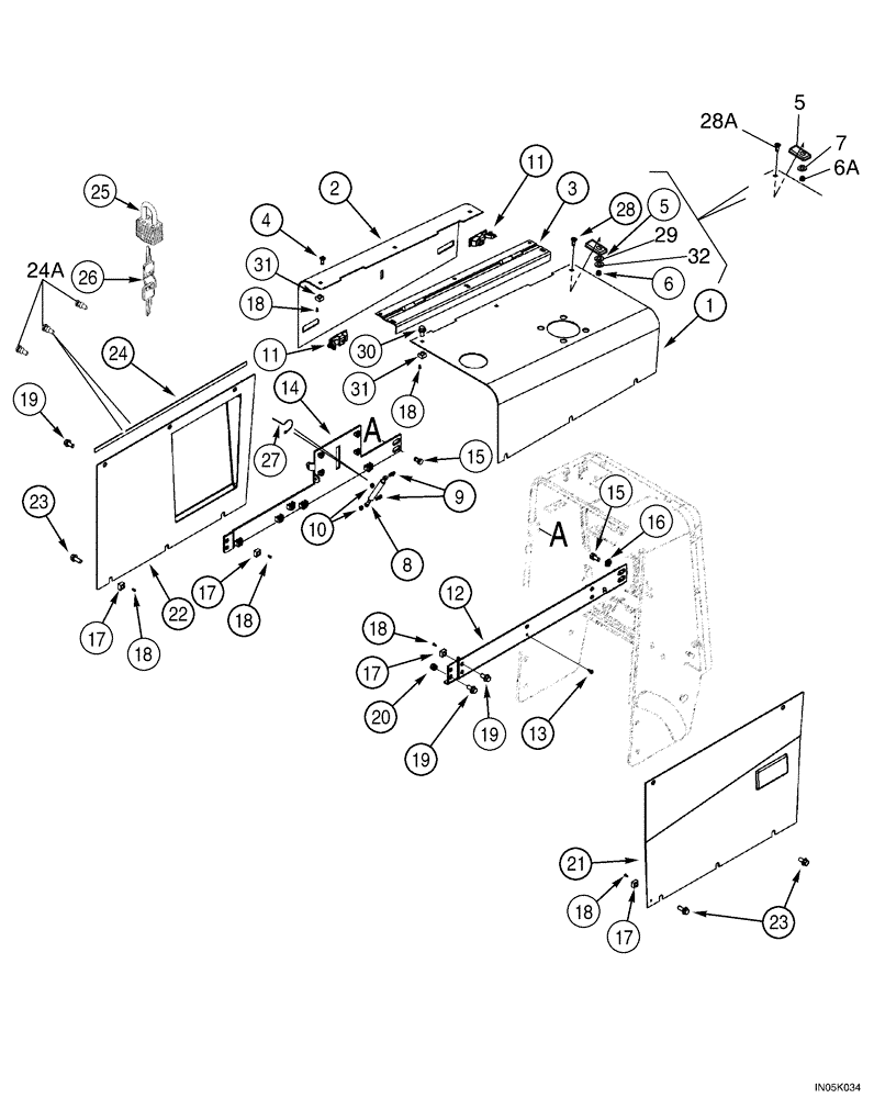 Схема запчастей Case 550H-IND - (09-12) - HOOD, SHIELDS AND SUPPORTS (09) - CHASSIS/ATTACHMENTS