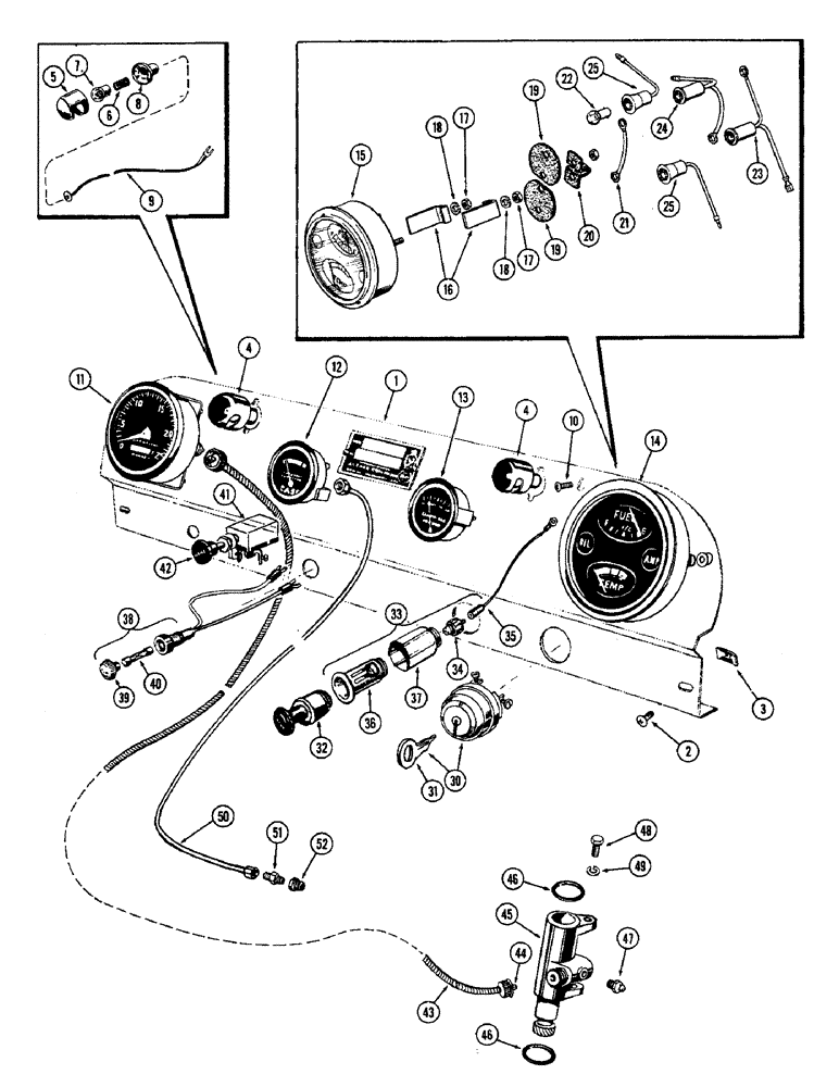 Схема запчастей Case W5 - (042) - INSTRUMENT PANEL AND INSTRUMENTS (04) - ELECTRICAL SYSTEMS