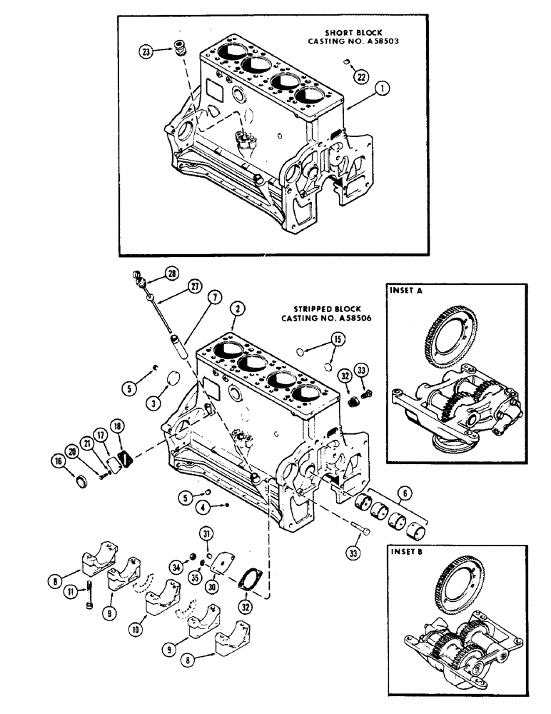 Схема запчастей Case W7E - (016) - CYLINDER BLOCK ASSY., (301B) DIESEL ENGINE (02) - ENGINE