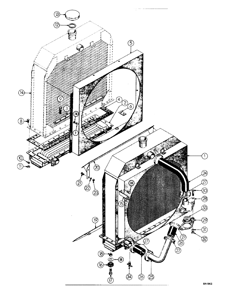 Схема запчастей Case 1000 - (056) - RADIATOR, THERMOSTAT, AND HOSES (01) - ENGINE