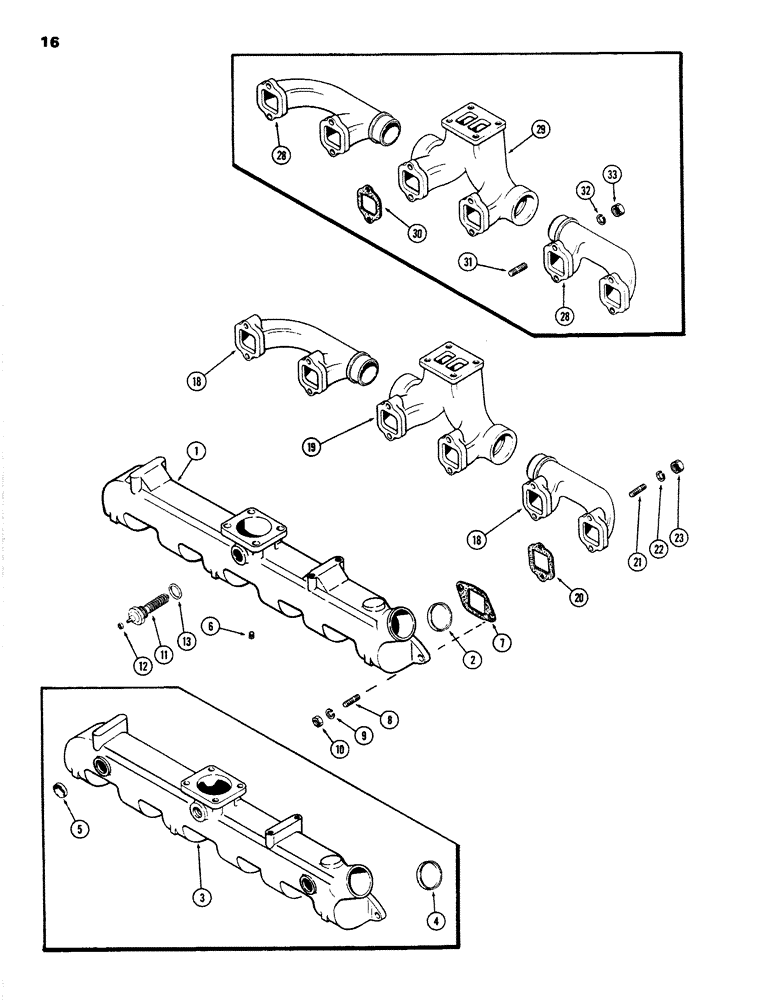 Схема запчастей Case W26B - (016) - INTAKE MANIFOLD, (504 BDT) DIESLE ENGINE (02) - ENGINE