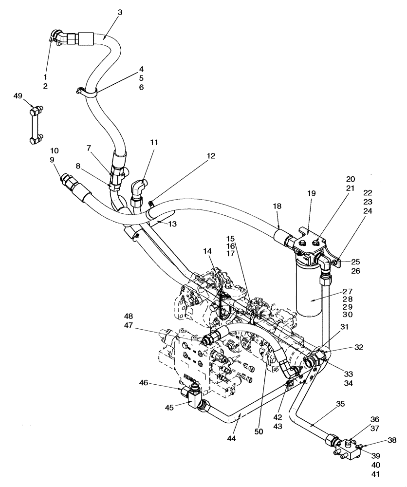 Схема запчастей Case 465 - (06-07) - HYDROSTATICS - SUPPLY, RETURN AND DRAIN (06) - POWER TRAIN