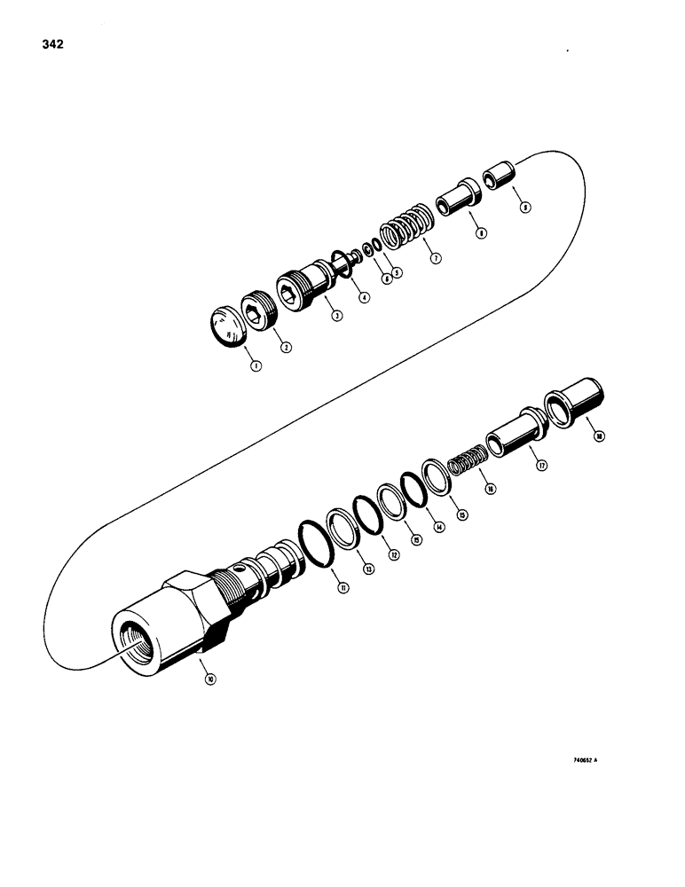 Схема запчастей Case W20 - (342) - L32633 CIRCUIT RELIEF VALVE (08) - HYDRAULICS