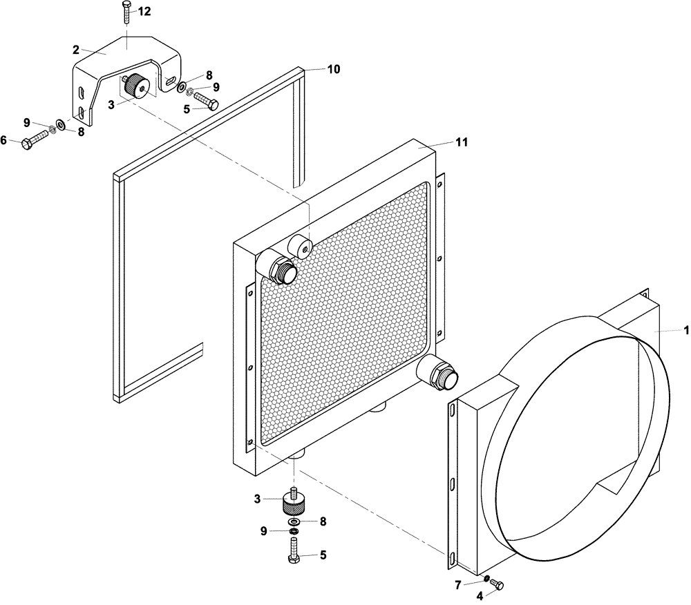 Схема запчастей Case DV202 - (02-123/124[01]) - HYDRAULIC OIL COOLER (01) - ENGINE