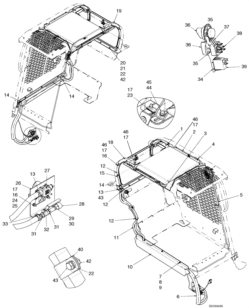 Схема запчастей Case 465 - (09-45) - HEATER SYSTEM (09) - CHASSIS