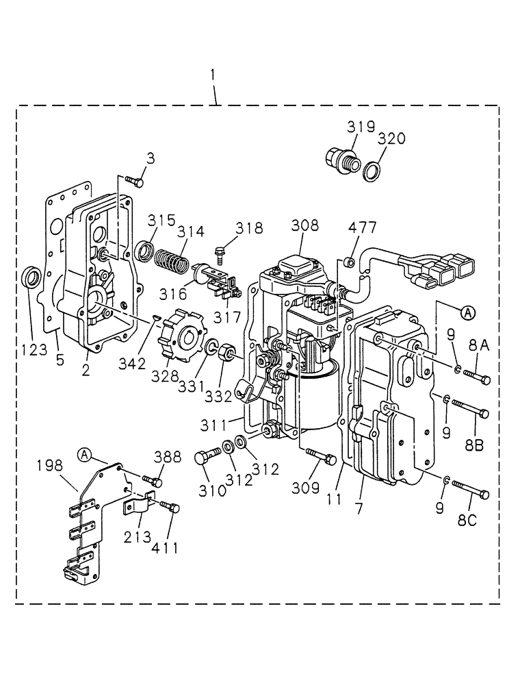 Схема запчастей Case CX460 - (03-09A) - FUEL INJECTION PUMP - CONTROL (03) - FUEL SYSTEM