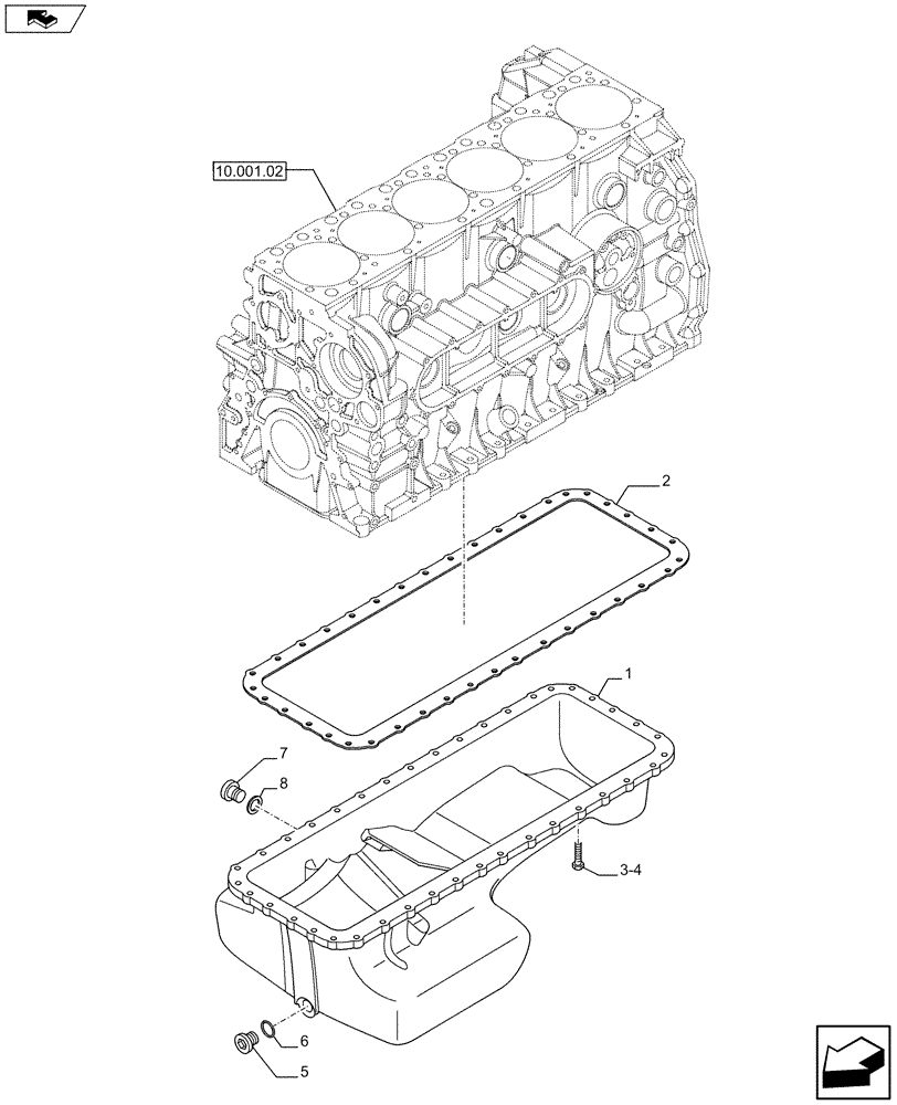 Схема запчастей Case F2CFA614B E019 - (10.102.01) - OIL SUMP & RELATED PARTS (504377675) (Dec 2 2011 10:30:00.5561 AM) (10) - ENGINE