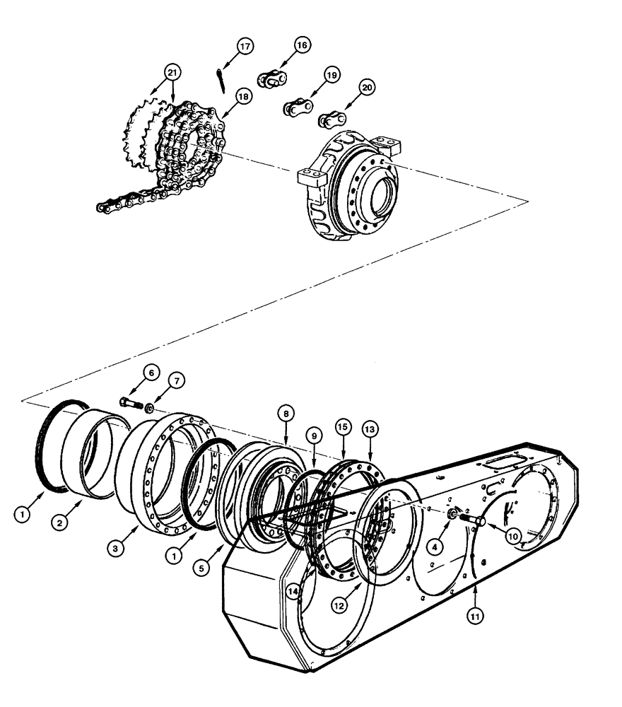 Схема запчастей Case 865 - (06.36[00]) - TANDEM - INTERMEDIATE BEARING (06) - POWER TRAIN