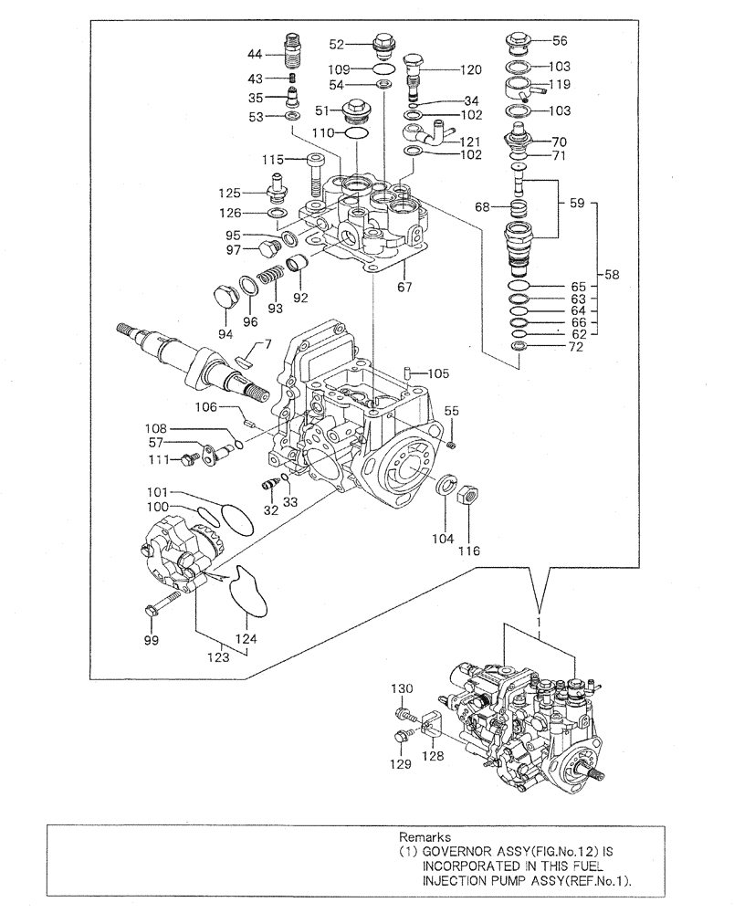 Схема запчастей Case CX31B - (08-011) - FUEL INJECTION PUMP (10) - ENGINE