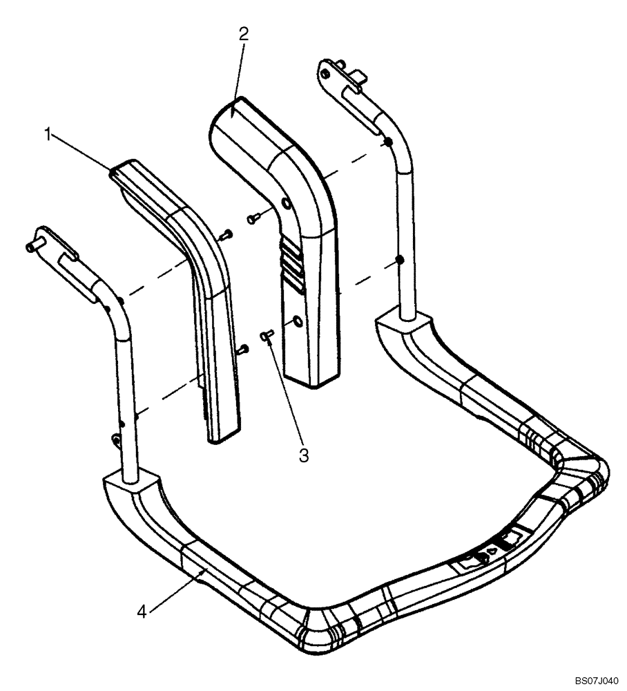 Схема запчастей Case 450 - (09-40) - SEAT BAR (09) - CHASSIS