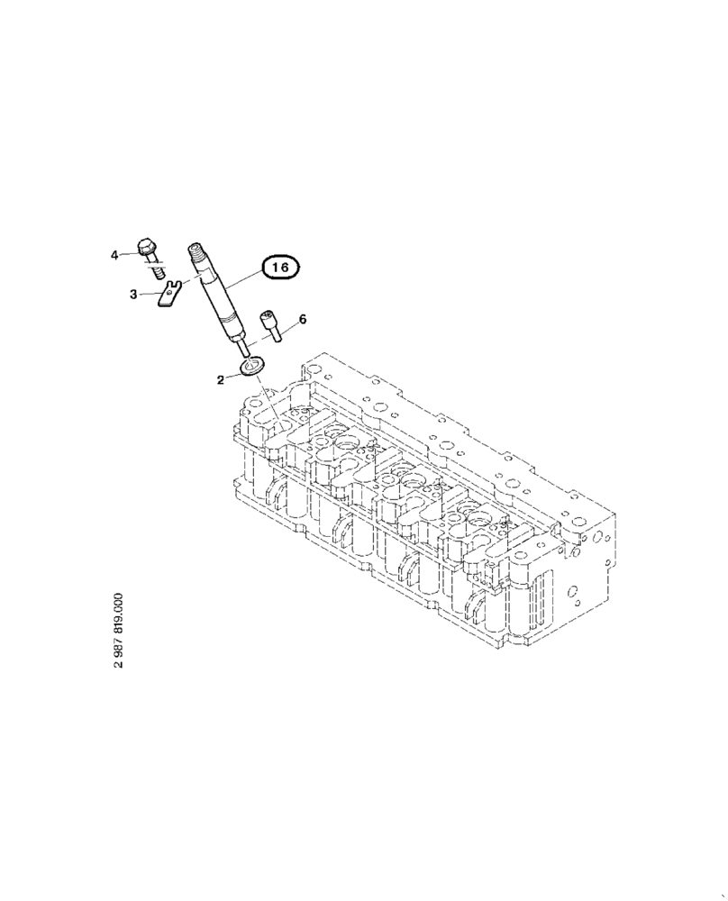 Схема запчастей Case 221D - (95.011[2987819001]) - INJECTION VALVE (10) - ENGINE