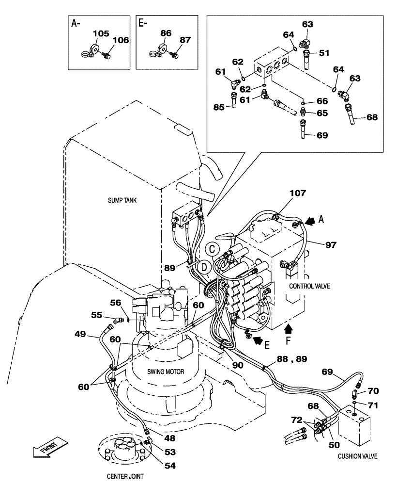 Схема запчастей Case CX210C NLC - (35.357.01[02]) - HYDRAULIC CIRCUIT - PILOT - LEAK-OFF RETURN (35) - HYDRAULIC SYSTEMS