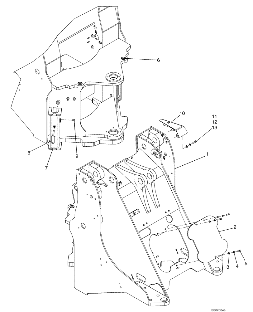 Схема запчастей Case 621E - (09-21) - FRAME, FRONT (Z-BAR, XR) (09) - CHASSIS