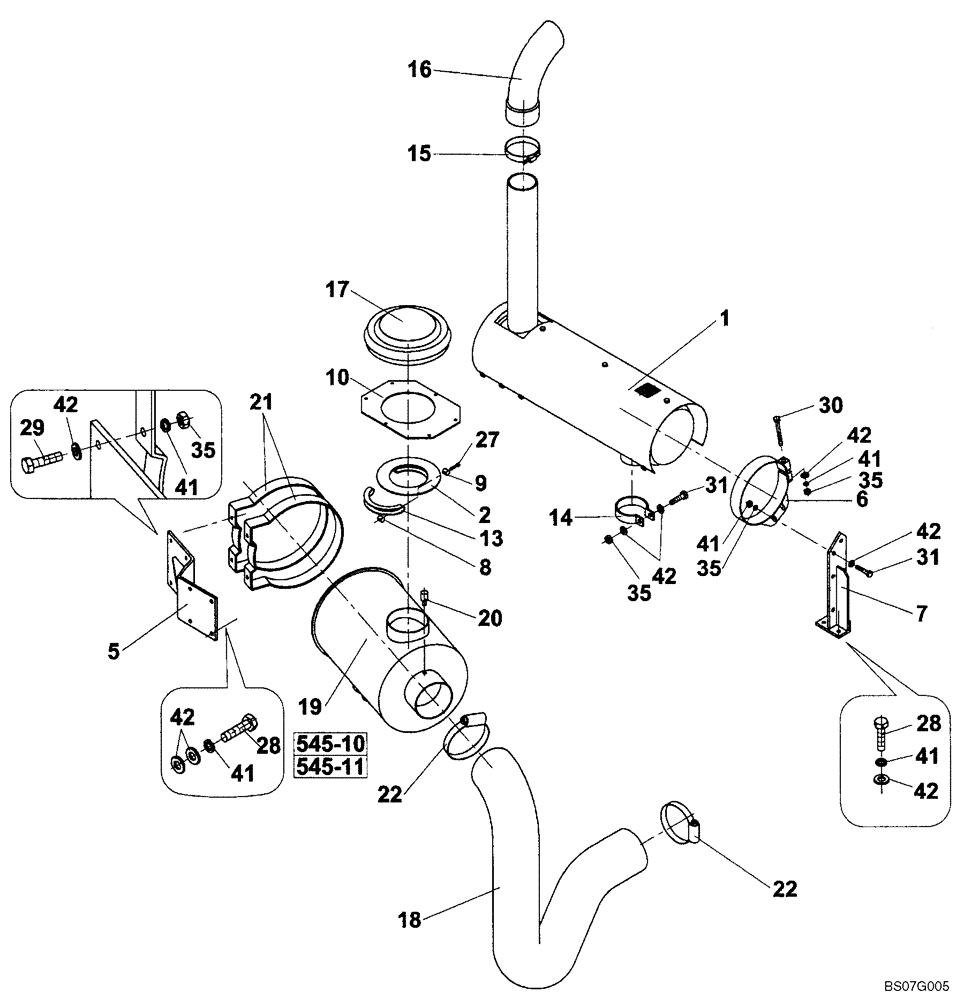 Схема запчастей Case SV216 - (02-005-00[01]) - ENGINE - INTAKE & EXHAUST (GROUP 134) (ND011810) (02) - ENGINE