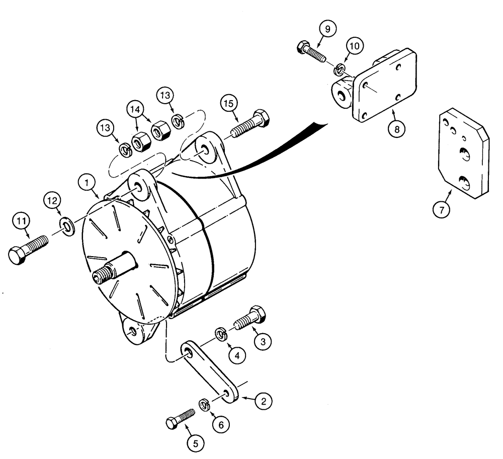 Схема запчастей Case 821C - (04-20) - ALTERNATOR MOUNTING (04) - ELECTRICAL SYSTEMS