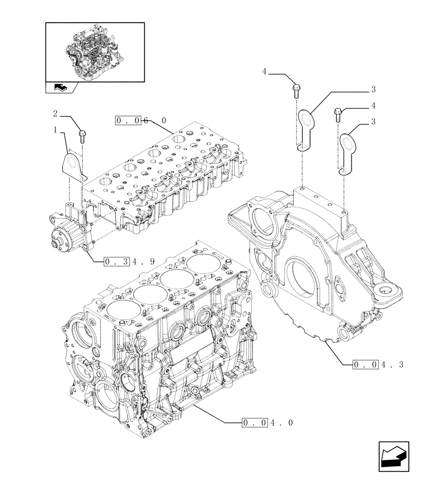 Схема запчастей Case F5CE5454B A002 - (0.45.0) - HOOKS - ENGINE (504154713) 