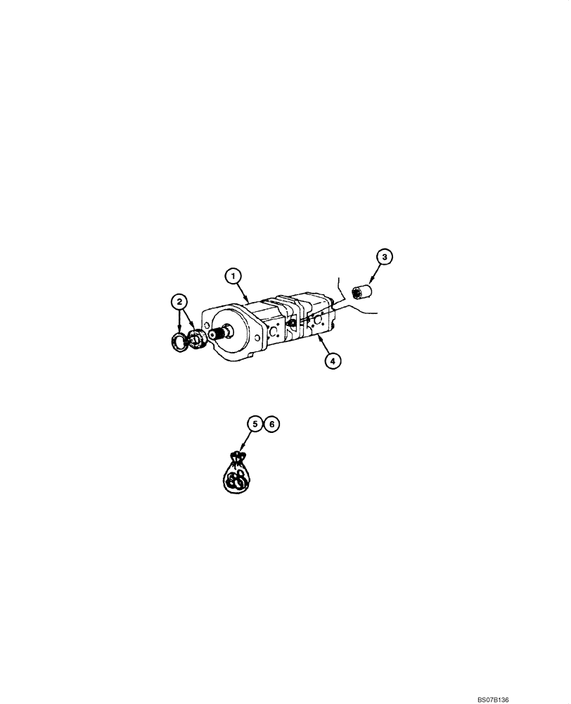 Схема запчастей Case 885 - (08.38[00]) - BRAKE AND STEERING - HYDRAULIC PUMP (AXLE GRAZIANO) (08) - HYDRAULICS