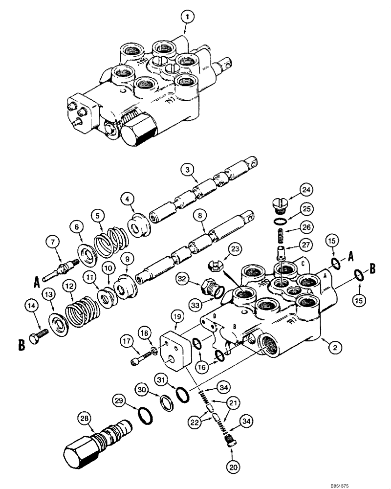 Схема запчастей Case 1845C - (08-12) - VALVE, CONTROL - LOADER, - JAF0041139 (08) - HYDRAULICS