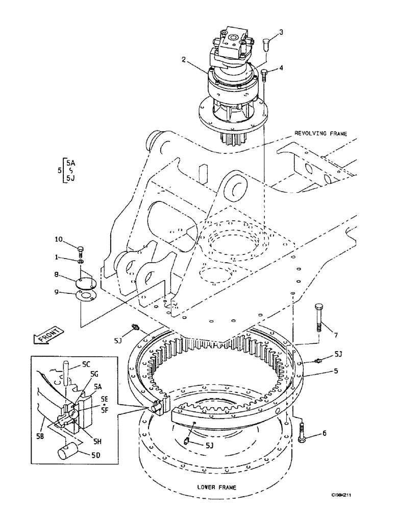 Схема запчастей Case 9007B - (9-02) - SWING COMPONENTS (09) - CHASSIS