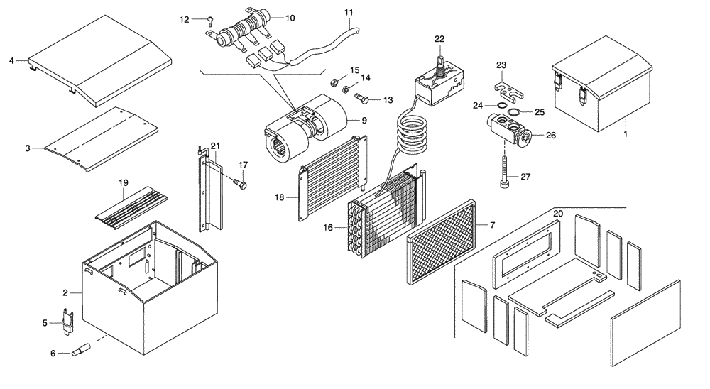 Схема запчастей Case 330 - (5.664) - AIR CONDITIONING (10) - Cab/Cowlings