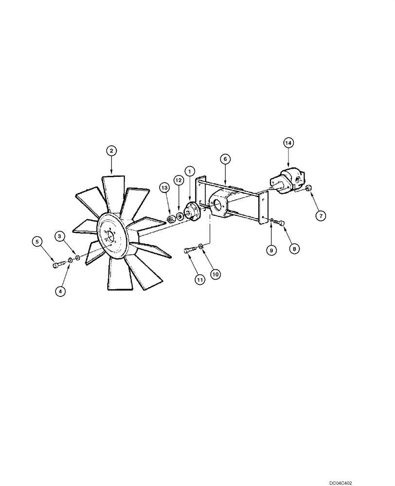 Схема запчастей Case 845 - (02.03[00]) - FAN - MOUNTING (02) - ENGINE