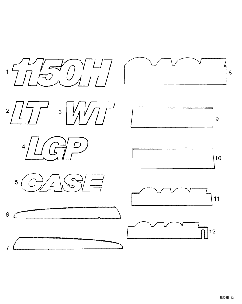 Схема запчастей Case 1150H_IND - (09-36A) - DECALS - MODEL, REFLECTIVE - IF USED (09) - CHASSIS/ATTACHMENTS