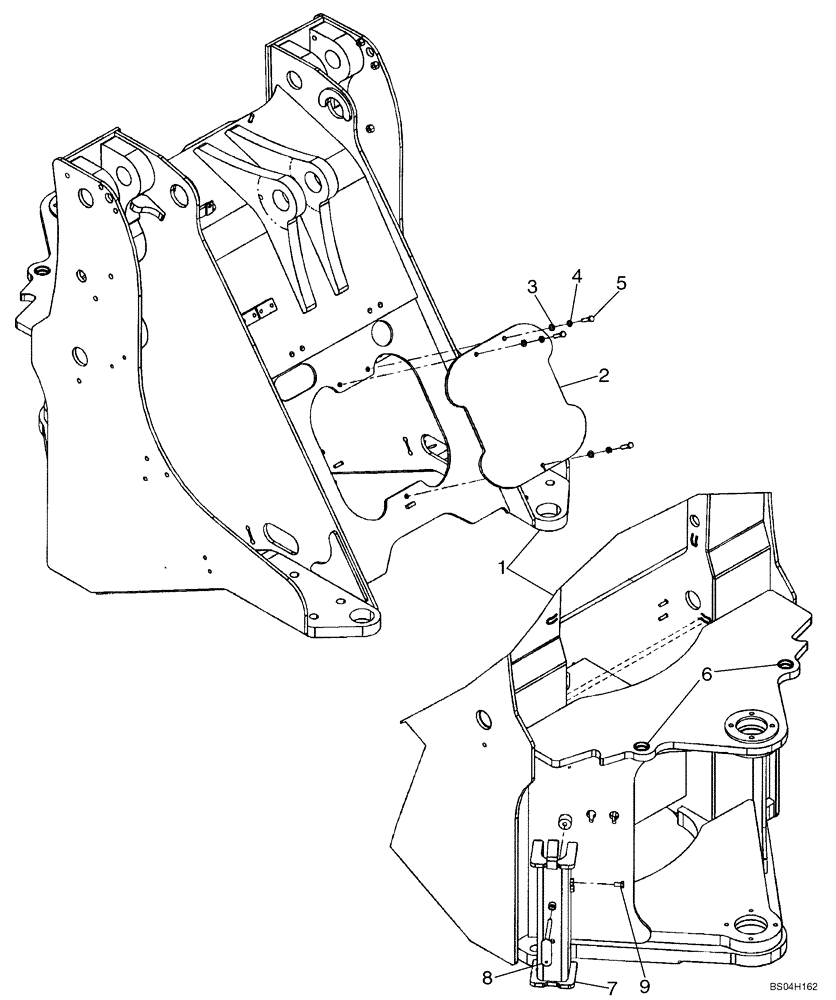 Схема запчастей Case 621D - (09-26A) - FRAME, FRONT (Z BAR LOADER) - IF USED (09) - CHASSIS