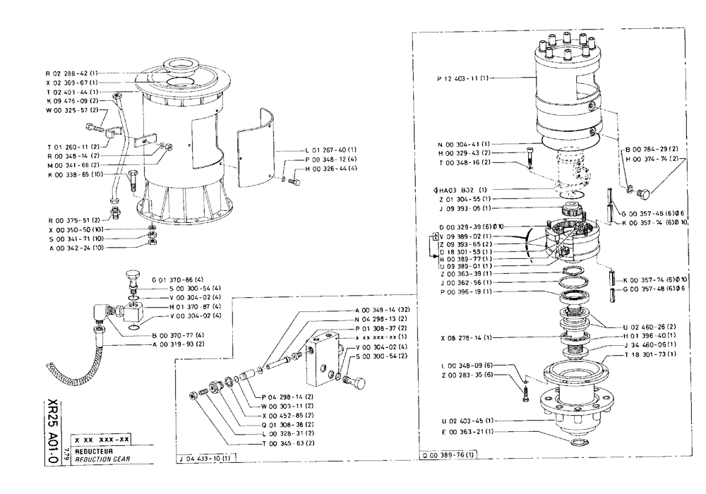 Схема запчастей Case 75C - (XR25 A01.0) - REDUCTION GEAR (18) - ATTACHMENT ACCESSORIES