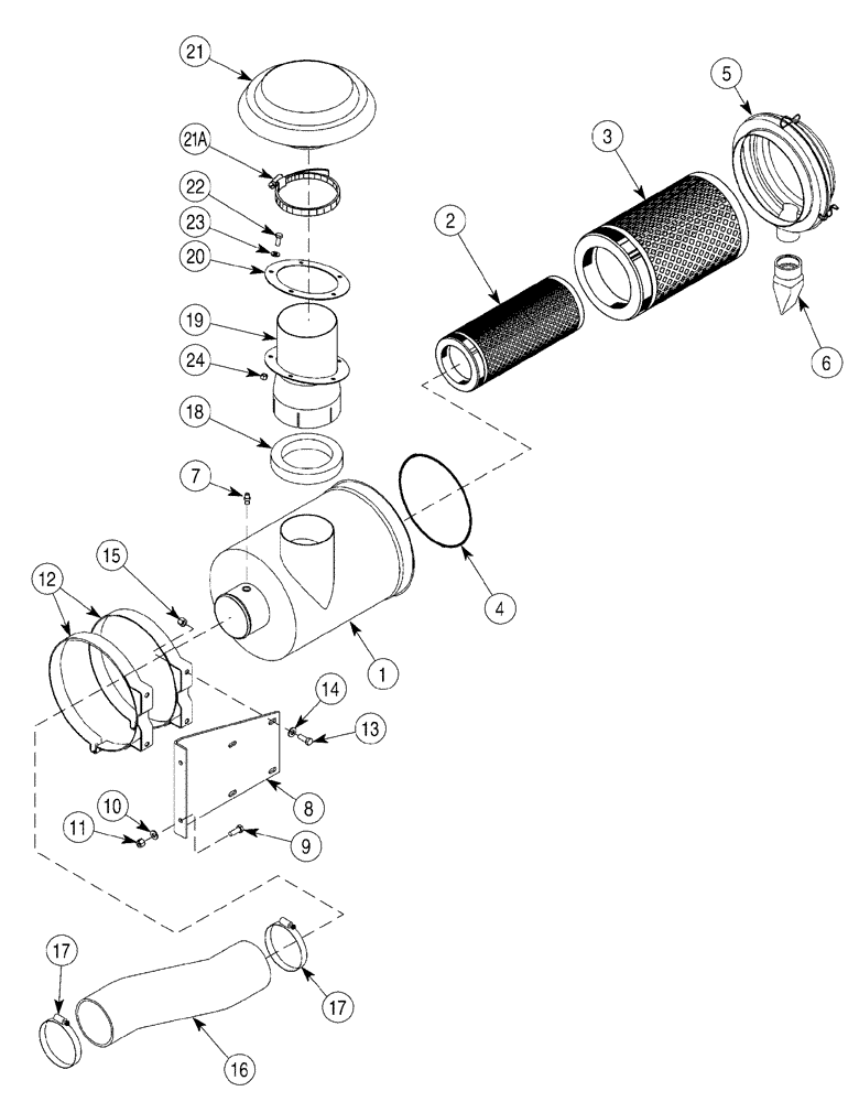 Схема запчастей Case 6030 - (02-05) - AIR CLEANER MOUNTING (02) - ENGINE