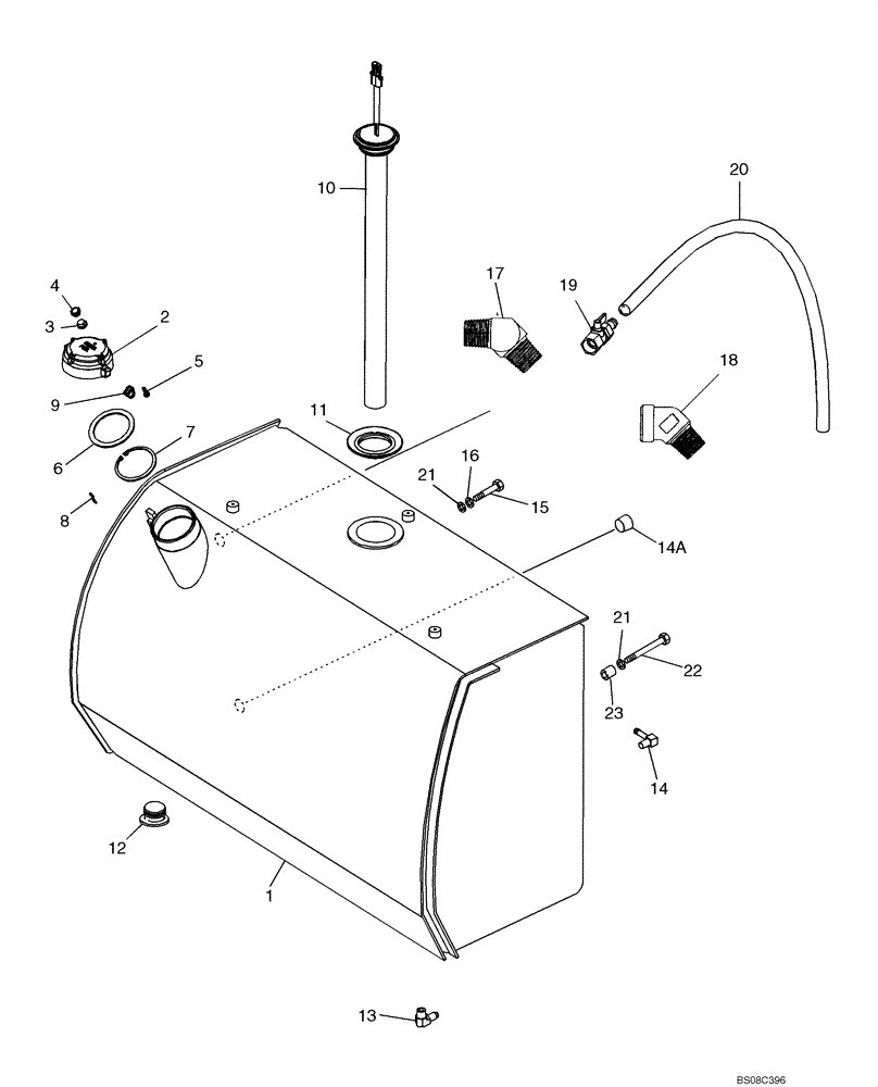 Схема запчастей Case 750K - (03-04A) - FUEL TANK (IF USED) (03) - FUEL SYSTEM